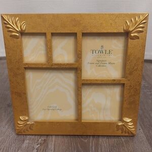 TOWLE Silversmiths gold leaf collage picture frame